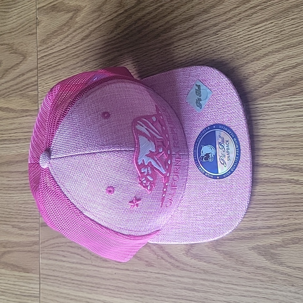 PIT BUll pink hat one size fits all